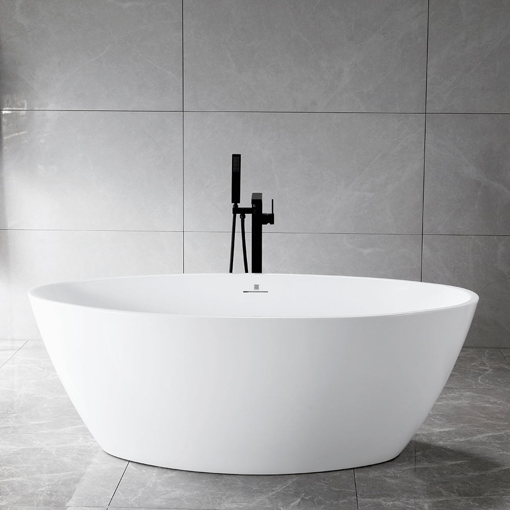 “SanSiro Lorium65CAJ” 65 x 36 inch Center Drain Variable Speed “Heated Air Jetted” Freestanding Acrylic Bathtub