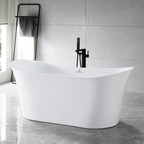 “SanSiro Luca67CAJ” 67 x 31 inch Center Drain Variable Speed “Heated Air Jetted” Freestanding Acrylic Bathtub