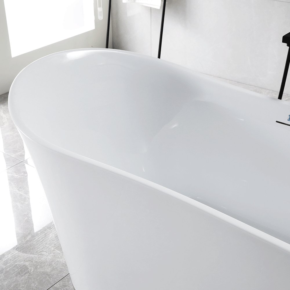 “SanSiro Luca67CAJ” 67 x 31 inch Center Drain Variable Speed “Heated Air Jetted” Freestanding Acrylic Bathtub