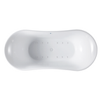 “SanSiro Luca67CAJ” 67 x 31 inch Center Drain Variable Speed “Heated Air Jetted” Freestanding Acrylic Bathtub