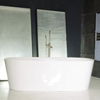 “SanSiro Napoli63CAJ” 63 x 30 inch Center Back Drain Variable Speed “Heated Air Jetted” Freestanding Acrylic Bathtub