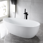 “SanSiro Palermo71CAJ” 71 x 35.5 inch Center Drain Variable Speed “Heated Air Jetted” Freestanding Acrylic Bathtub