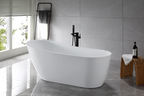 “SanSiro Roma59EAJ” 59 x 29.5 inch End Drain Variable Speed “Heated Air Jetted” Freestanding Acrylic Bathtub