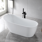 “SanSiro Roma67EAJ” 67 x 31.5 inch End Drain Variable Speed “Heated Air Jetted” Freestanding Acrylic Bathtub
