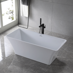 “SanSiro Sandava59CAJ” 59 x 29.5 inch Center Drain Variable Speed “Heated Air Jetted” Freestanding Acrylic Bathtub