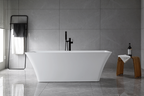 “SanSiro Sandava67CAJ” 67 x 29.5 inch Center Drain Variable Speed “Heated Air Jetted” Freestanding Acrylic Bathtub