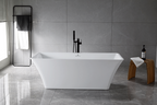 “SanSiro Sandava73CAJ” 73 x 31.5 inch Center Drain Variable Speed “Heated Air Jetted” Freestanding Acrylic Bathtub