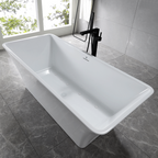 “SanSiro Sandava73CAJ” 73 x 31.5 inch Center Drain Variable Speed “Heated Air Jetted” Freestanding Acrylic Bathtub