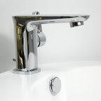 “No.49 Contemporary Lavatory Faucet” with Pop-up Drain in Chrome
