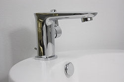 “No.49 Contemporary Lavatory Faucet” with Pop-up Drain in Chrome