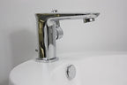 “No.49 Contemporary Lavatory Faucet” with Pop-up Drain in Chrome