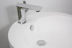 “No.49 Contemporary Lavatory Faucet” with Pop-up Drain in Chrome