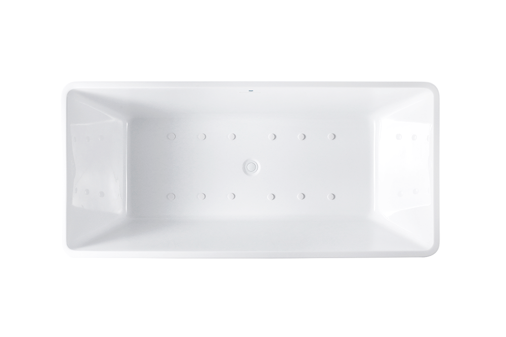“SanSiro Trigoso59CAJ” 59 x 30 inch Center Drain Variable Speed “Heated Air Jetted” Freestanding Acrylic Bathtub