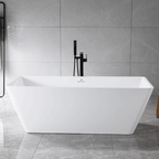 “SanSiro Trigoso67CAJ” 67 x 31 inch Center Drain Variable Speed “Heated Air Jetted” Freestanding Acrylic Bathtub
