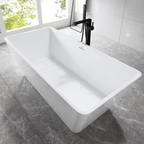 “SanSiro Trigoso67CAJ” 67 x 31 inch Center Drain Variable Speed “Heated Air Jetted” Freestanding Acrylic Bathtub