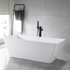 “SanSiro Trigoso67CAJ” 67 x 31 inch Center Drain Variable Speed “Heated Air Jetted” Freestanding Acrylic Bathtub