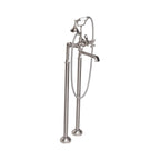 “Victoriana Freestanding British Telephone Style Tub Faucet” in Brushed Nickel