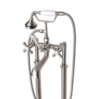 “Victoriana Freestanding British Telephone Style Tub Faucet” in Brushed Nickel