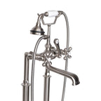 “Victoriana Freestanding British Telephone Style Tub Faucet” in Brushed Nickel