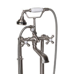“Victoriana Freestanding British Telephone Style Tub Faucet” in Brushed Nickel
