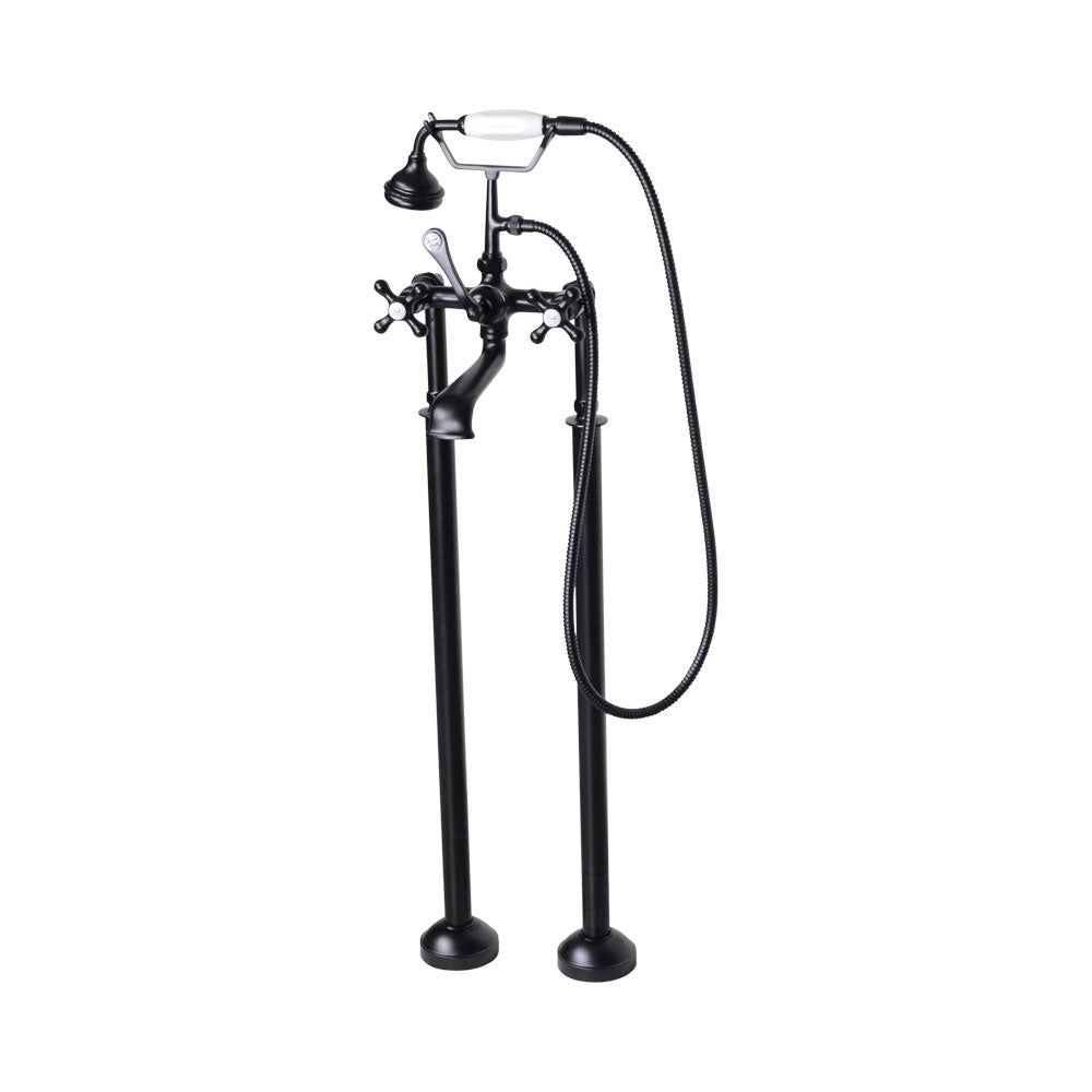“Victoriana Freestanding British Telephone Style Tub Faucet” in Matte Black