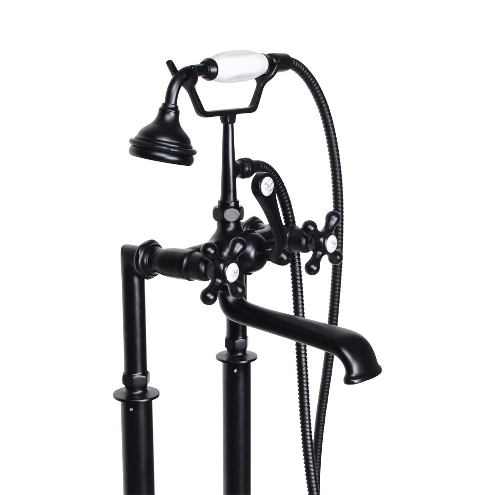 “Victoriana Freestanding British Telephone Style Tub Faucet” in Matte Black