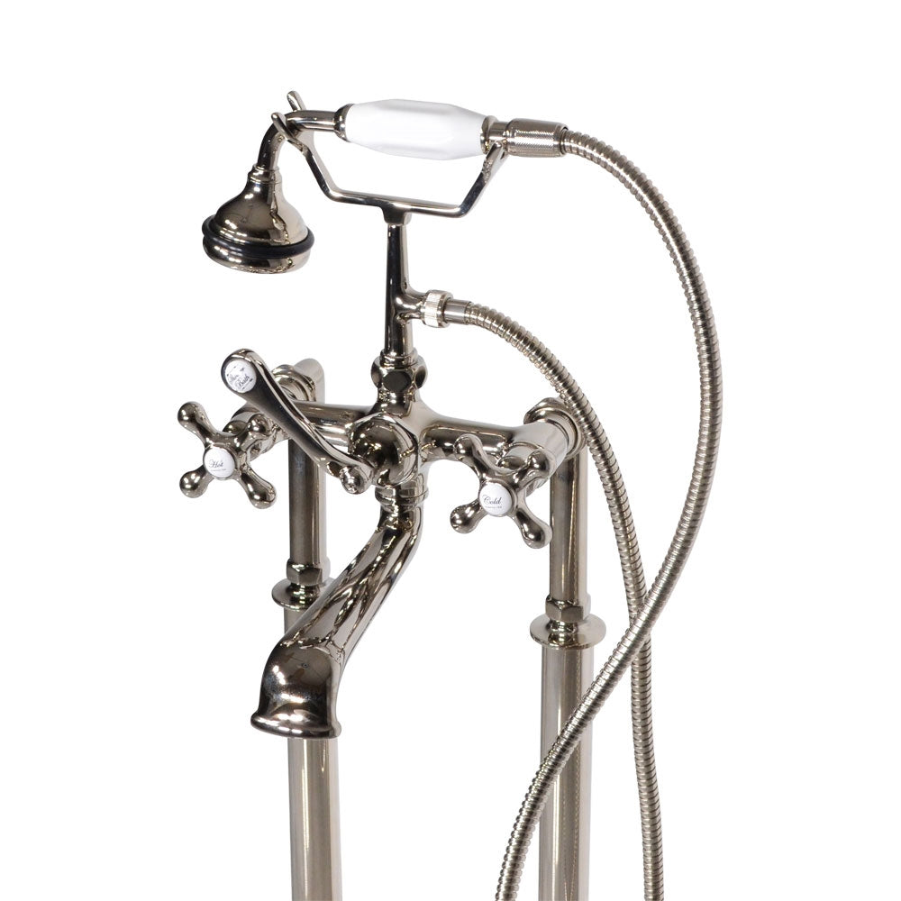 “Victoriana Freestanding British Telephone Style Tub Faucet” in Polished Nickel