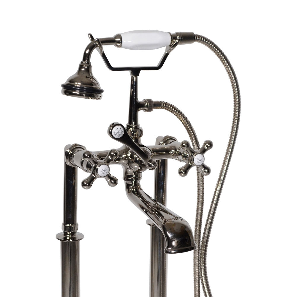 “Victoriana Freestanding British Telephone Style Tub Faucet” in Polished Nickel
