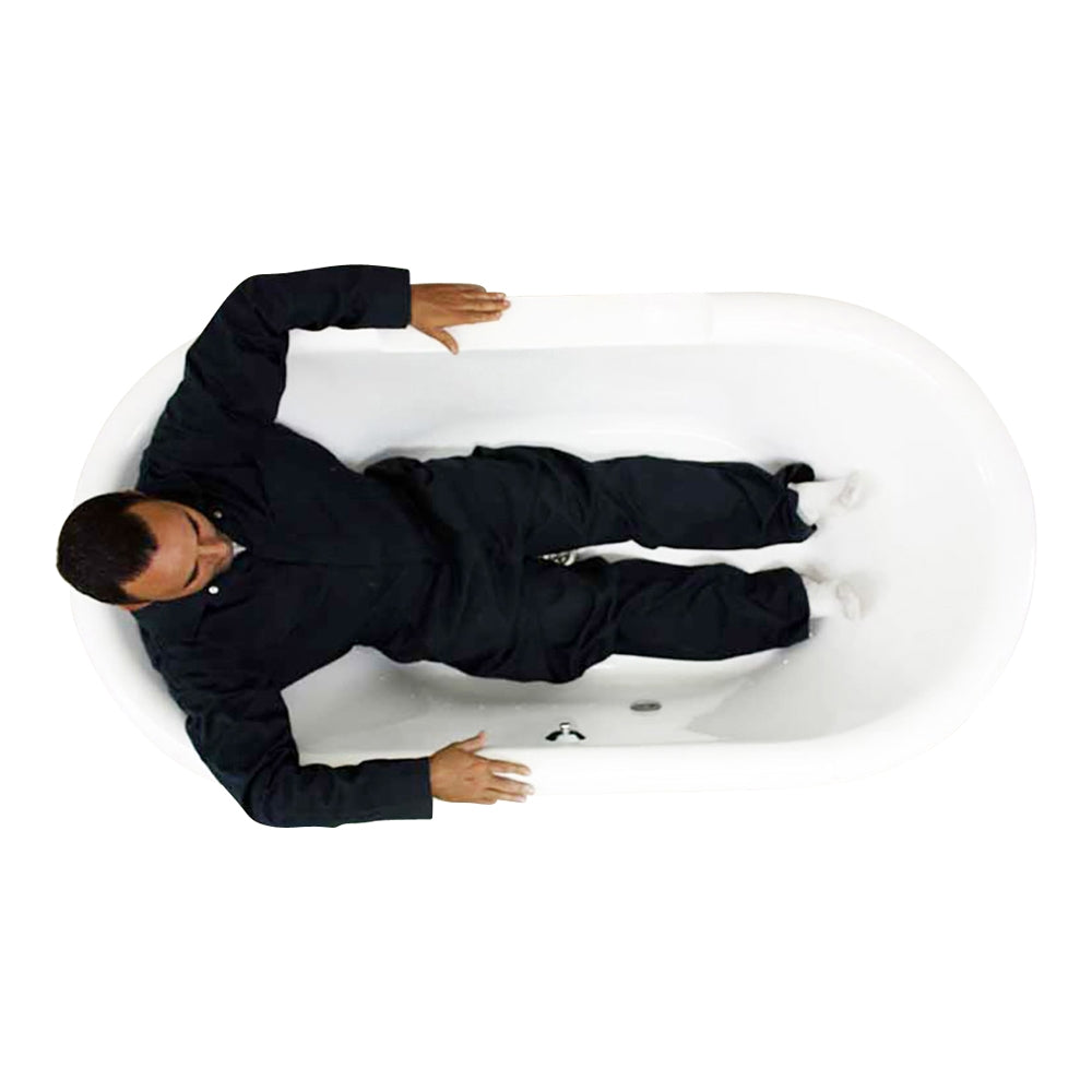 “SanSiro SS69A” 69 Inch “Variable Speed Warmed Air Jetted” Double Ended Acrylic Clawfoot Tub Package