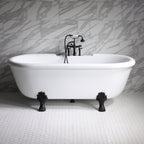“SanSiro SS69W” 69 Inch “Water Jetted” Double Ended Clawfoot Tub Package
