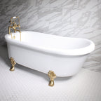 “SanSiro SS73W” 73 Inch “Water Jetted” Single Slipper Clawfoot Tub Package