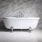 “SanSiro SS75A” 75 Inch “Variable Speed Warmed Air Jetted” Double  Ended Acrylic Clawfoot Tub Package