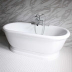 “SanSiro SS75PDA” 75 Inch “Variable Speed Warmed Air Jetted” Double Ended Acrylic Pedestal Tub Package