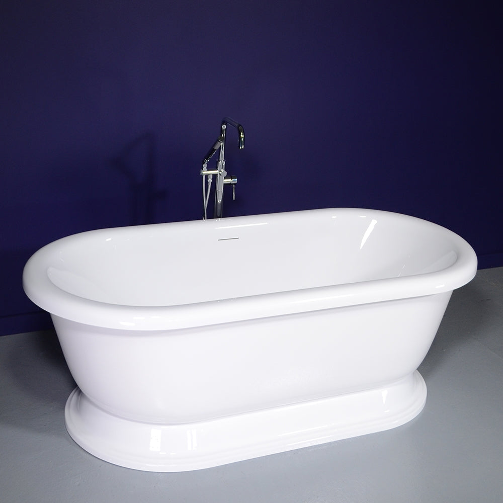 “SanSiro Empress EMPD75N” 75 Inch “Hydro-Spa Jetted” Double Ended Pedestal Tub