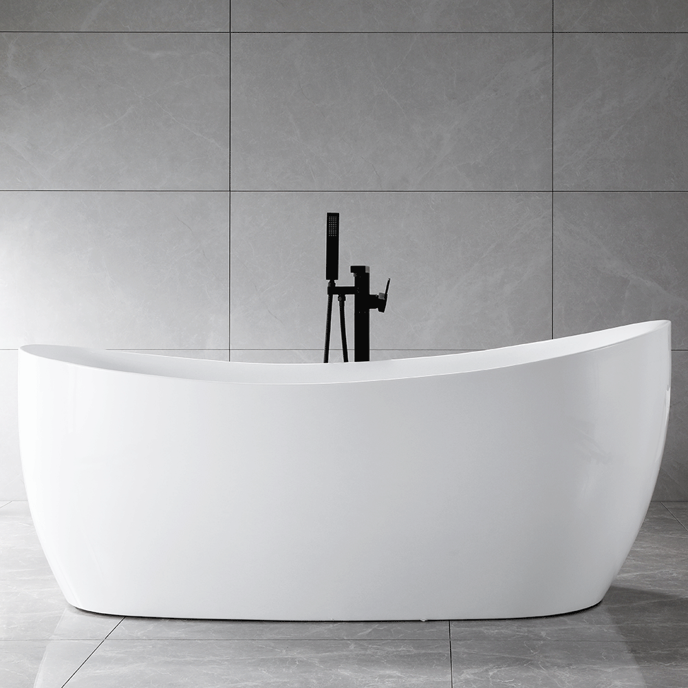 “SanSiro Antium59E” 59 x 32 inch Acrylic “Freestanding Tub with Foam Insulated Cavity Walls”