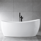 “SanSiro Spa-Soaker Antium67EWH” 67 x 32 inch End Drain Acrylic Freestanding Tub with Water Heater