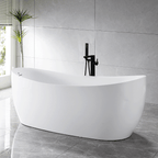 “SanSiro Spa-Soaker Antium67EWH” 67 x 32 inch End Drain Acrylic Freestanding Tub with Water Heater