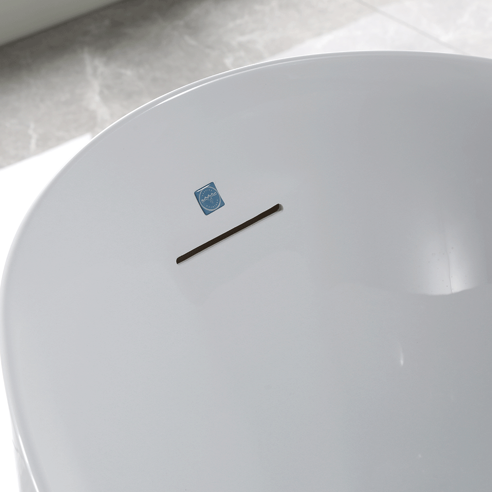 “SanSiro Spa-Soaker Antium67EWH” 67 x 32 inch End Drain Acrylic Freestanding Tub with Water Heater