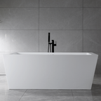“SanSiro Spa-Soaker Asti59CWH” 59 x 34 inch Center Drain Acrylic Freestanding Tub with Water Heater