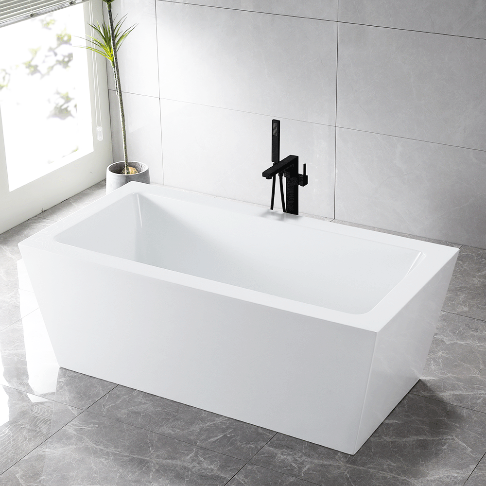 “SanSiro Asti67E” 67 x 34 inch “Foam Insulated Cavity Walls” Acrylic Freestanding Bathtub