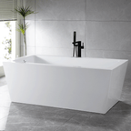 “SanSiro Asti67E” 67 x 34 inch “Foam Insulated Cavity Walls” Acrylic Freestanding Bathtub