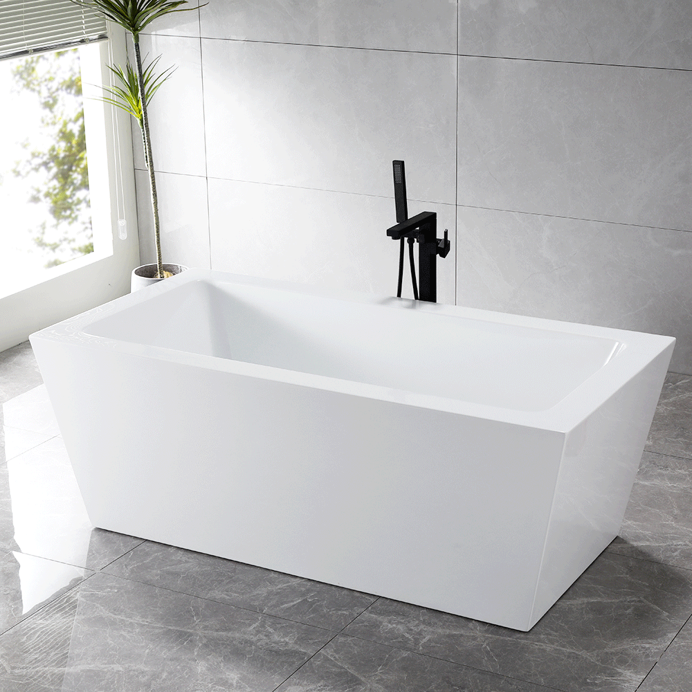 “SanSiro Asti73C” 73 x 34 inch “Foam Insulated Cavity Walls” Acrylic Freestanding Bathtub