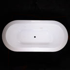 “SanSiro Spa-Soaker Augusta59CWH” 59 x 34 inch Center Drain Acrylic Freestanding Tub with Water Heater