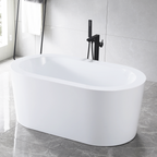 “SanSiro Augusta59E” 59 x 34 inch “Foam Insulated Cavity Walls” Acrylic Freestanding Bathtub