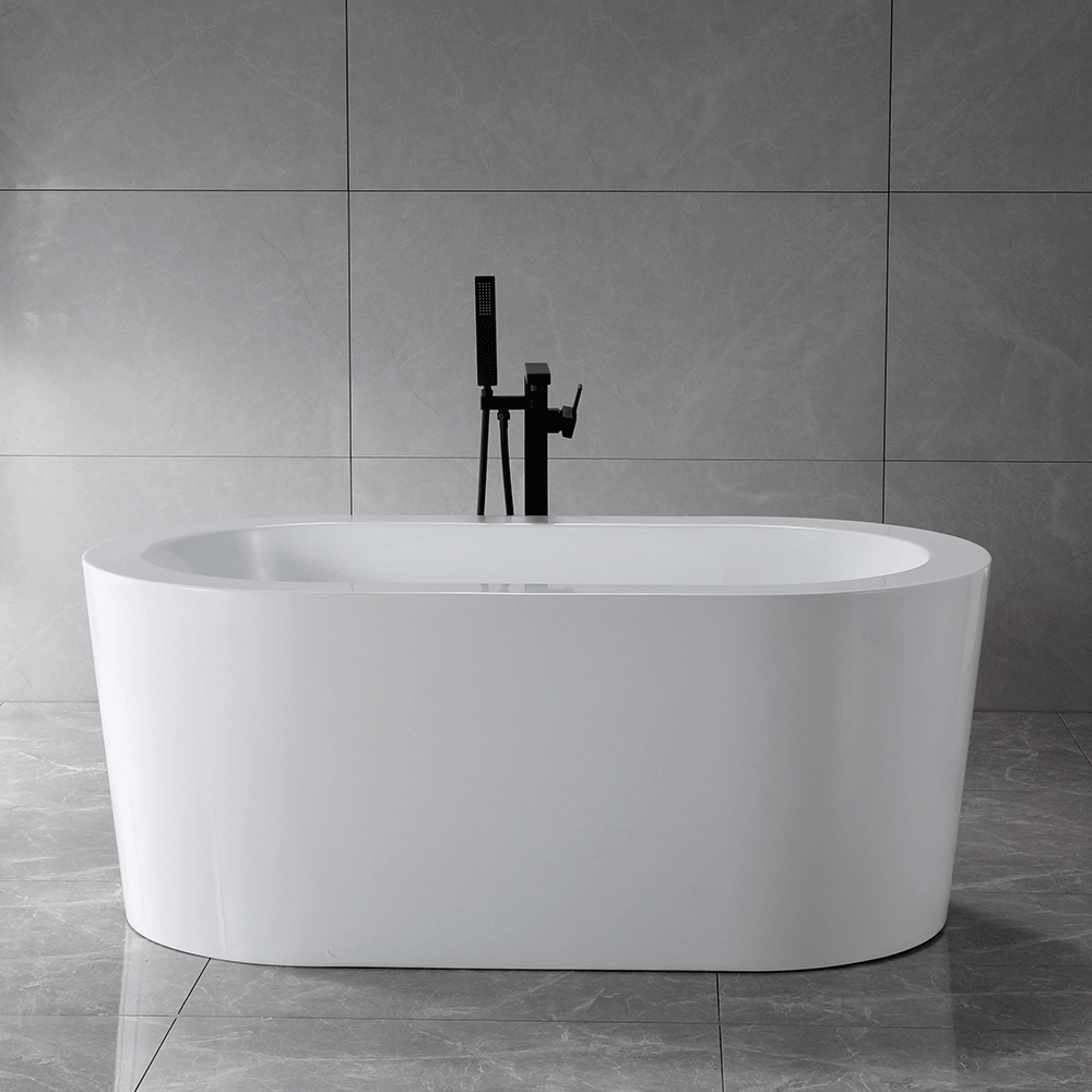 “SanSiro Augusta59E” 59 x 34 inch “Foam Insulated Cavity Walls” Acrylic Freestanding Bathtub