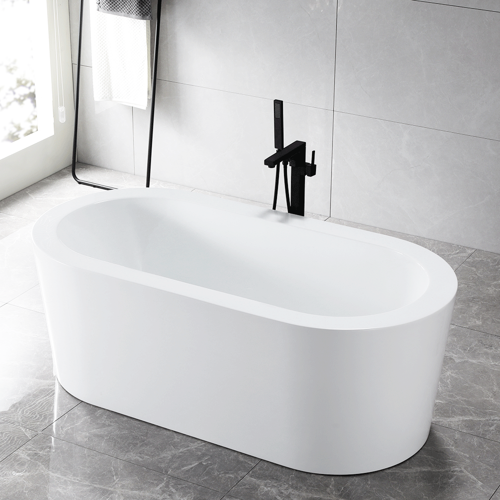 “SanSiro Augusta67C” 67 x 34 inch “Foam Insulated Cavity Walls” Acrylic Freestanding Bathtub