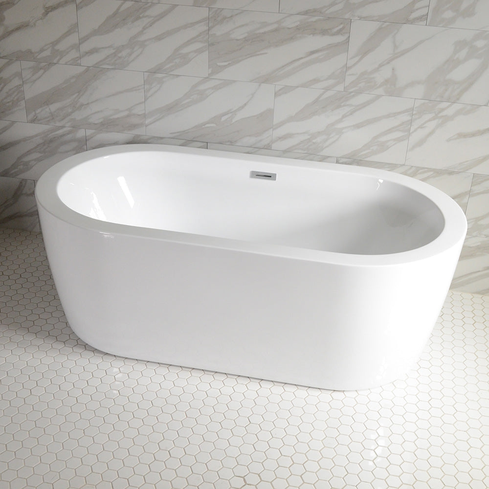 “SanSiro Augusta71C” 71 x 34 inch “Foam Insulated Cavity Walls” Acrylic Freestanding Bathtub
