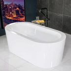 “SanSiro Spa-Soaker Augusta71CWH” 71 x 34 inch Center Drain Acrylic Freestanding Tub with Water Heater