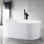 “SanSiro Spa-Soaker Augusta71CWH” 71 x 34 inch Center Drain Acrylic Freestanding Tub with Water Heater