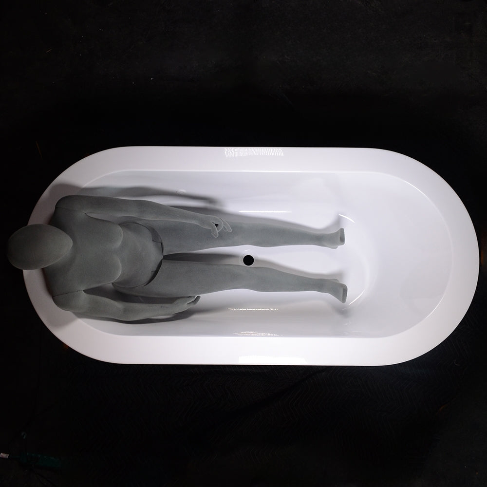 “SanSiro Augusta71C-AirSpa” with “Heated Air plus Water Heater” and Ozone Sanitizing 71" x 34" Center Drain Acrylic Freestanding Bathtub